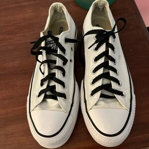 Converse Low Top Sneakers in White and Black